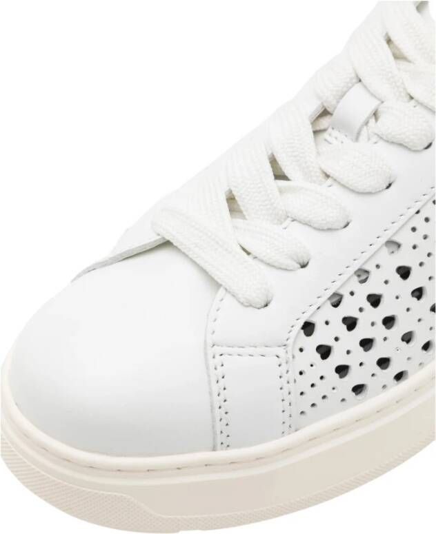 Love Moschino Dames Lage Sneakers van Leer White Dames