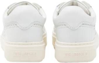 Love Moschino Dames Lage Sneakers van Leer White Dames