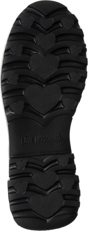 Love Moschino Effen Veterschoenen met Ritssluiting Black Dames