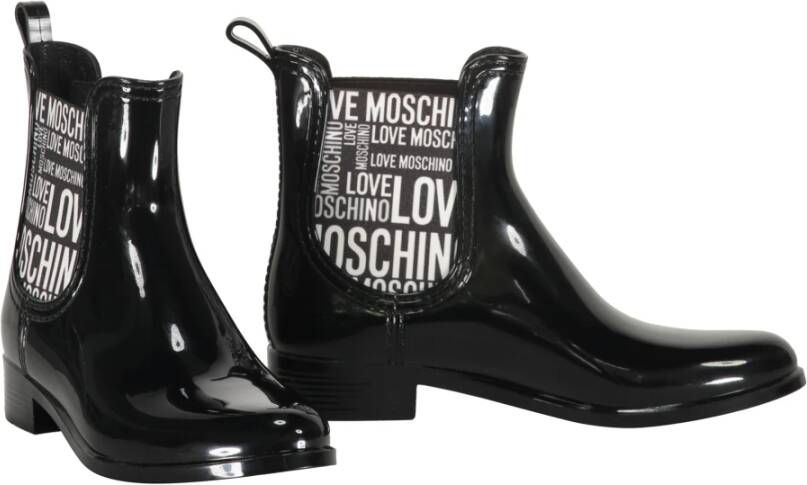 Love Moschino Enkellaarsjes met elastische inzetstukken Black Dames