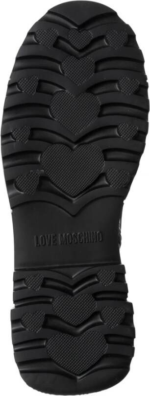 Love Moschino Enkellaarzen met ritssluiting en effen patroon Black Dames