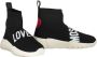 Love Moschino Gebreide sok-sneakers met contrasterende inzetstukken Black Dames - Thumbnail 2