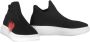 Love Moschino Gebreide sok-stijl sneakers met contrasterende inzetstukken Black Dames - Thumbnail 2