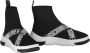 Love Moschino Gebreide sok-stijl sneakers met logoband Black Dames - Thumbnail 2