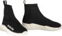 Love Moschino Gebreide sok-stijl sneakers met logodetail Black Dames - Thumbnail 2