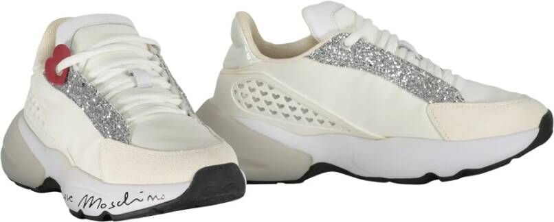 Love Moschino Glitter Suede Low-top Sneakers White Dames