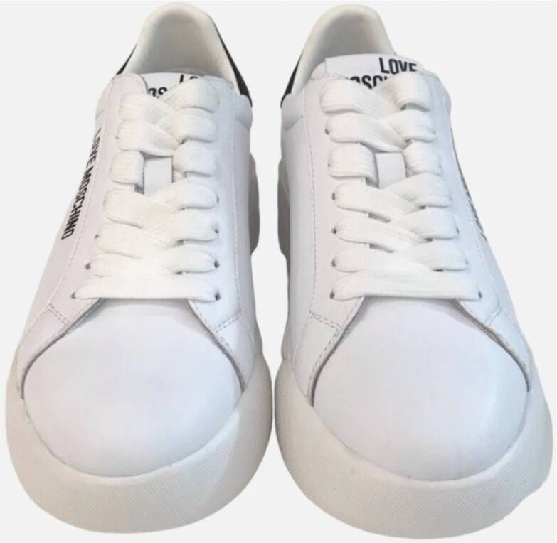 Love Moschino Hart Sneakers Wit Contrast Zool Veters White Dames