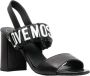 Moschino Dames Love Sandaal met Blokhak Zwart Leer Black Dames - Thumbnail 4