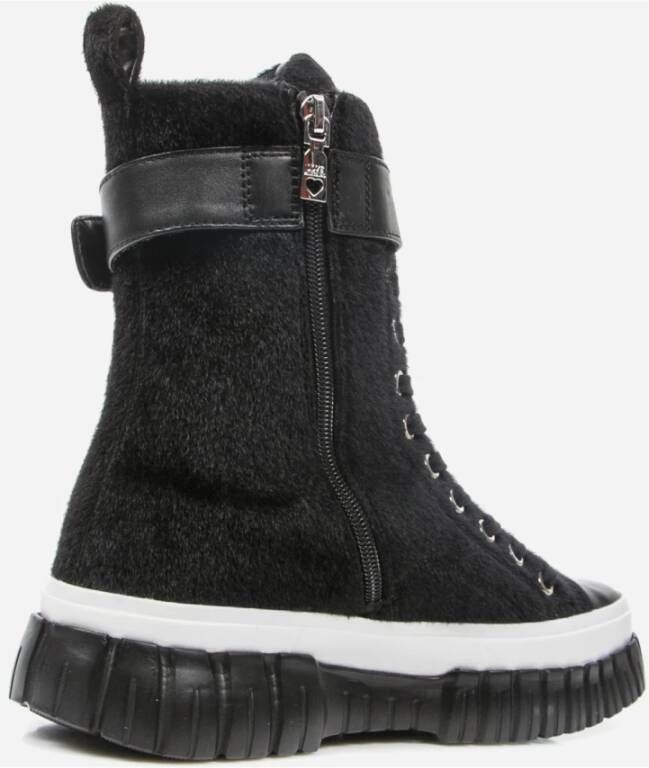 Love Moschino Hoge Top Veterschoenen voor Dames Black Dames