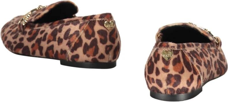 Love Moschino Instappers met imitatiebont Ronde neus Schoenen Brown Dames