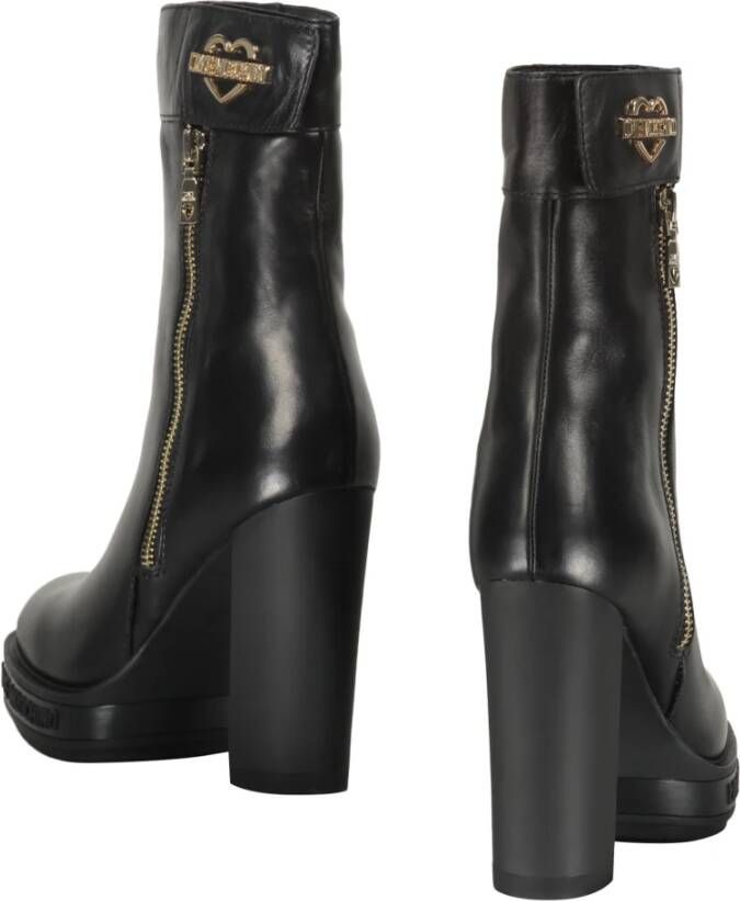 Love Moschino Kalfsleren Laarzen met Ritssluiting Black Dames