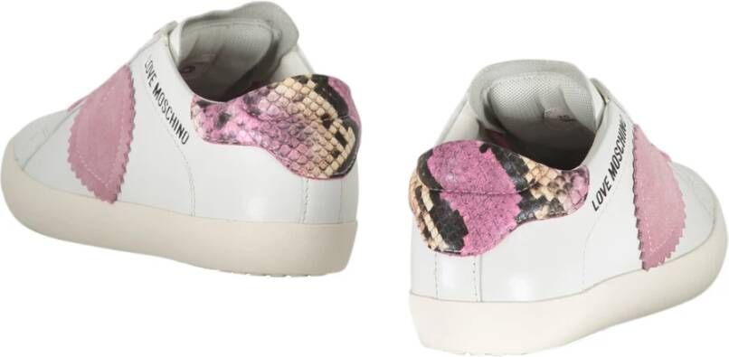 Love Moschino Lage Sneakers met Contrasterende Details White Dames