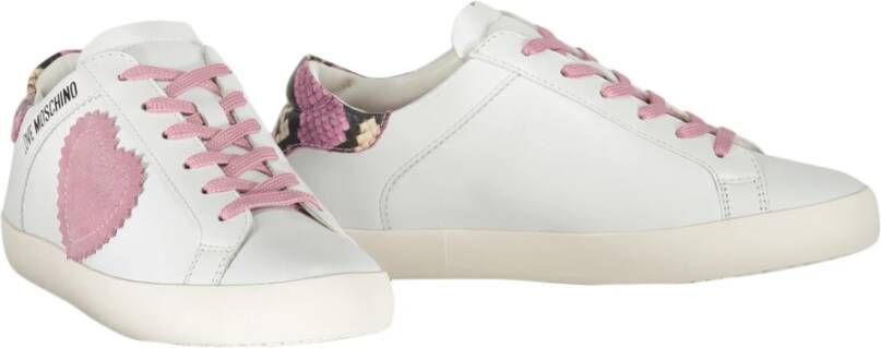 Love Moschino Lage Sneakers met Contrasterende Details White Dames