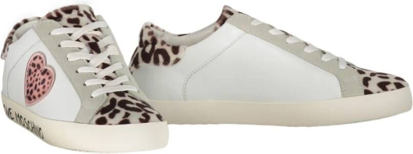 Love Moschino Lage sneakers met suède inzetstukken White Dames