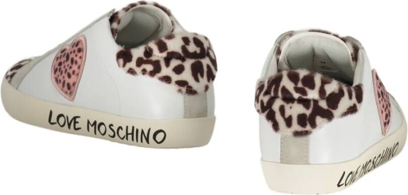 Love Moschino Lage sneakers met suède inzetstukken White Dames