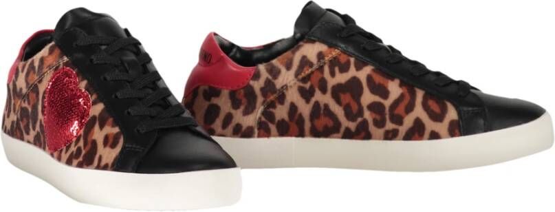 Love Moschino Leopard Print Sequin Sneakers Multicolor Dames