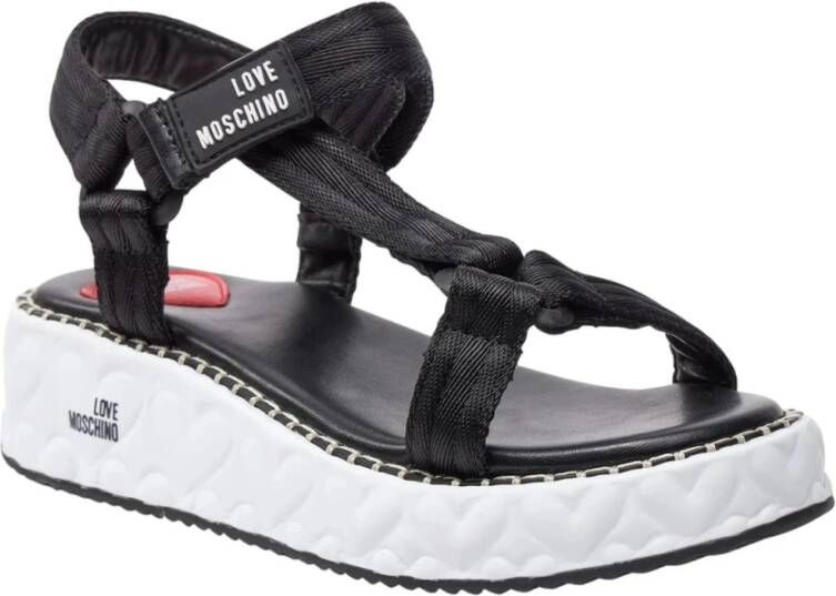 Love Moschino Platte Sandalen Black Dames