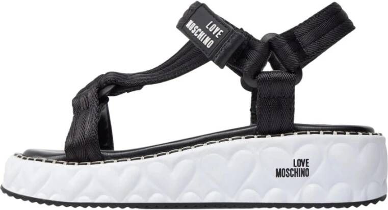 Love Moschino Platte Sandalen Black Dames