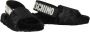 Love Moschino Platte sandalen met nepbont en logodetail Black Dames - Thumbnail 2