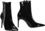 Love Moschino Puntige Neus Stiletto Hak Leren Laarzen Black Dames - Thumbnail 2