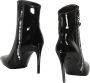 Love Moschino Puntige Neus Stiletto Hak Leren Laarzen Black Dames - Thumbnail 3