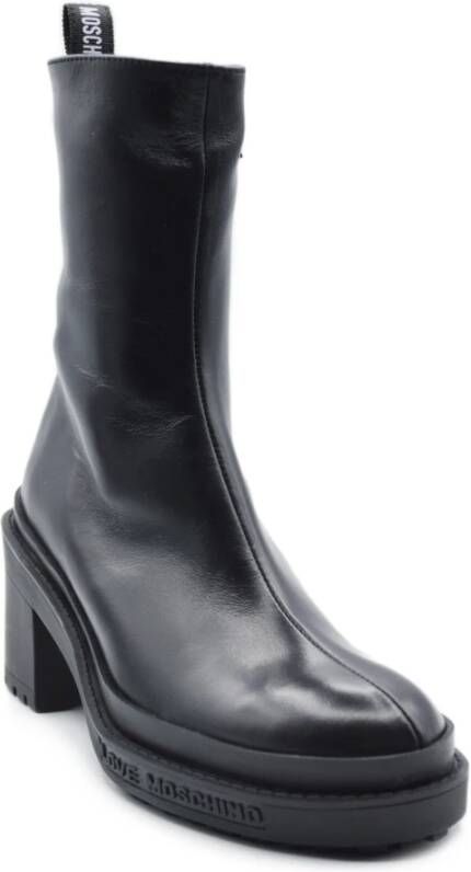 Love Moschino Quad70 Vitello Leren Laarzen Black Dames