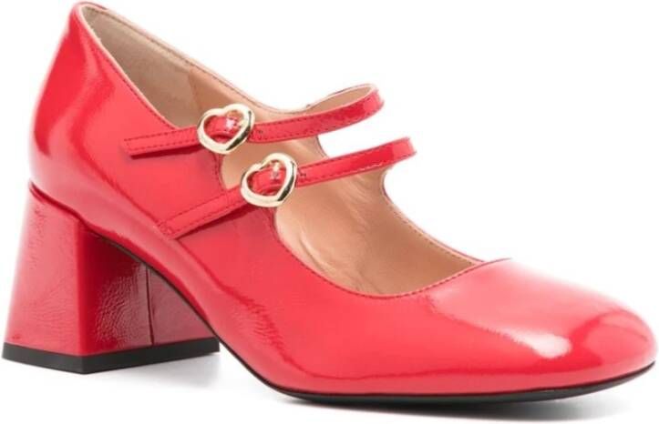 Love Moschino Rode Patentleren Blokhak Schoenen Red Dames