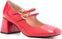 Love Moschino Rode Patentleren Blokhak Schoenen Red Dames - Thumbnail 3