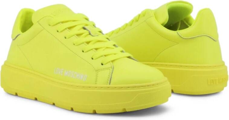 Love Moschino Dames Leren Sneakers Lente Zomer Collectie Groen Dames