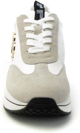 Love Moschino Vetersneakers met Metalen Hartdetail Wit Dames