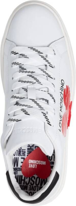 Love Moschino Sportschoenen met Print Wit Dames