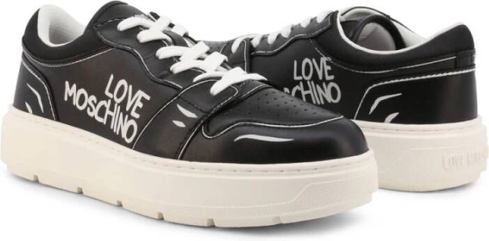 Love Moschino Dames Leren Sneakers Lente Zomer Collectie Zwart Dames