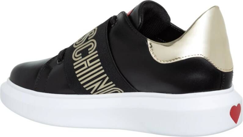 Love Moschino Sportschoenen Effen Kleur Vetersluiting Zwart Dames