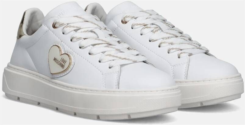 Love Moschino Stijlvolle Leren Sneakers voor Outfits Wit Dames