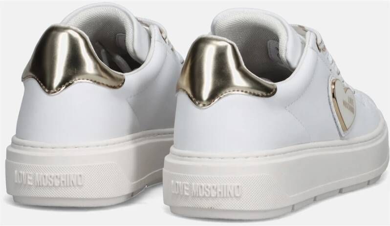 Love Moschino Stijlvolle Leren Sneakers voor Outfits Wit Dames