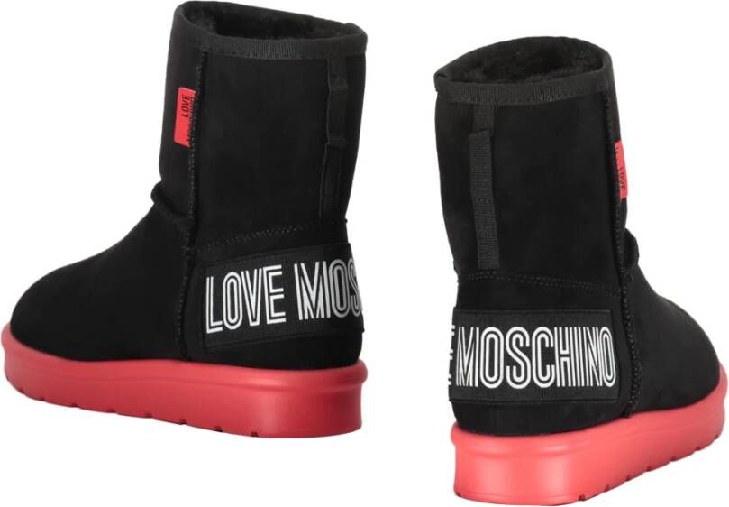 Love Moschino Stijlvolle Suède Enkellaarzen Black Dames