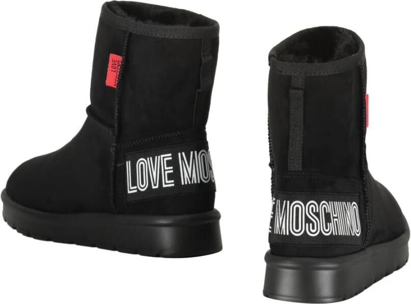 Love Moschino Stijlvolle Suède Enkellaarzen Black Dames