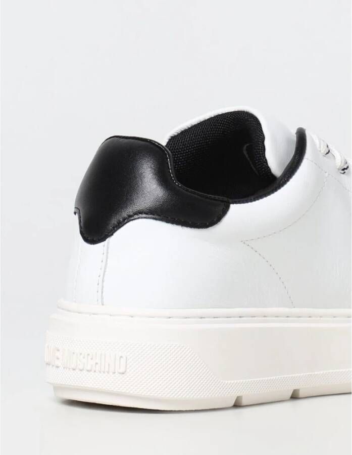 Love Moschino Stoere Sneaker van Wit Leer White Dames