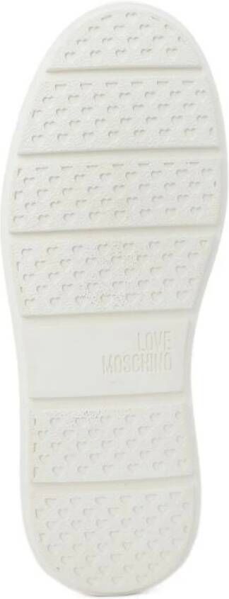 Love Moschino Stoere Sneaker van Wit Leer White Dames