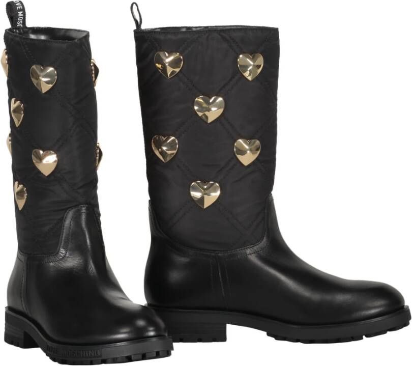 Love Moschino Studded Enkellaarzen Black Dames