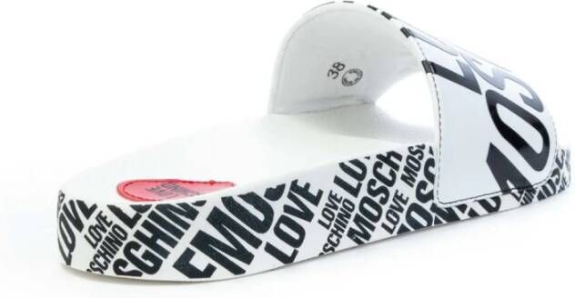 Love Moschino Trendy EVA Slippers voor Tieners Wit Dames