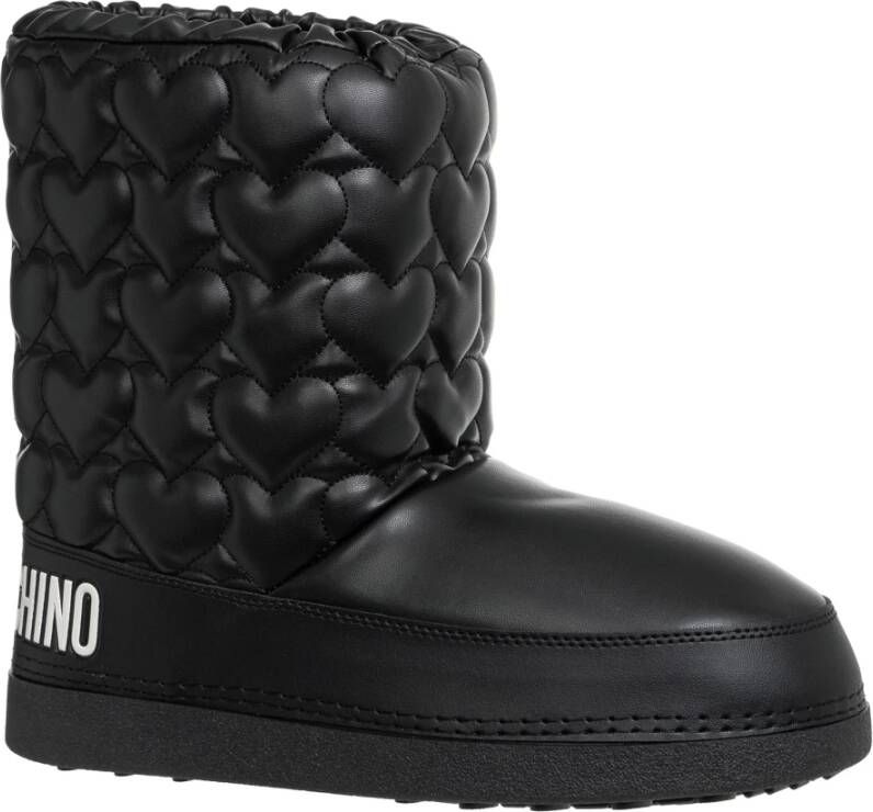 Love Moschino Trekkoord Sneeuwlaarzen Effen Patroon Black Dames