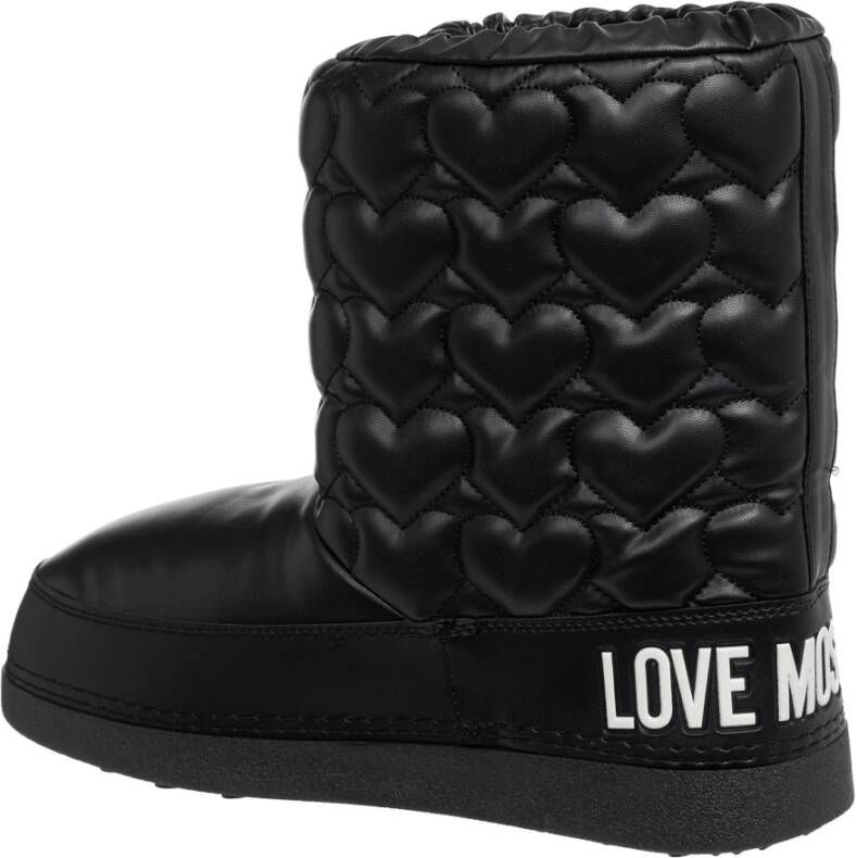 Love Moschino Trekkoord Sneeuwlaarzen Effen Patroon Black Dames