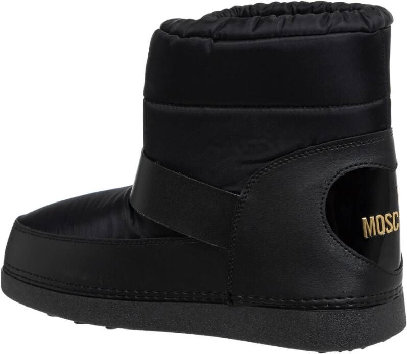 Love Moschino Trekkoord Sneeuwlaarzen Effen Patroon Black Dames