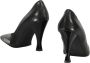 Love Moschino Vierkante Neus Leren Pumps Gebogen Hakken Black Dames - Thumbnail 3