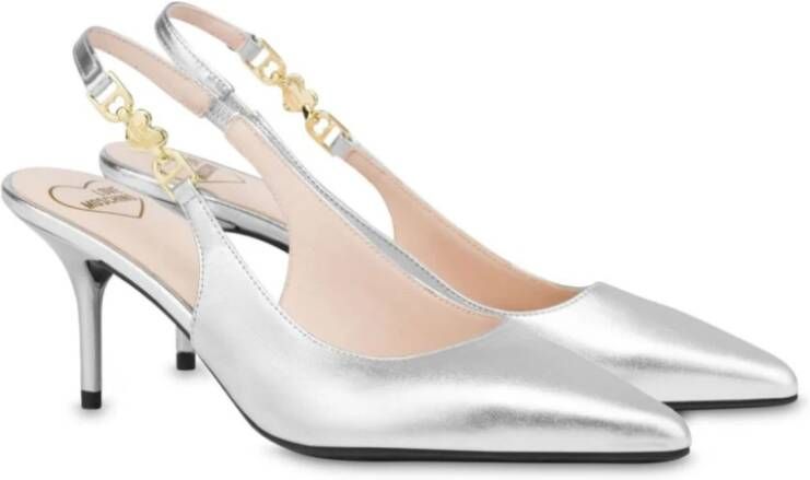 Love Moschino Zilveren Ballerina Schoenen Elegante Stijl Gray Dames