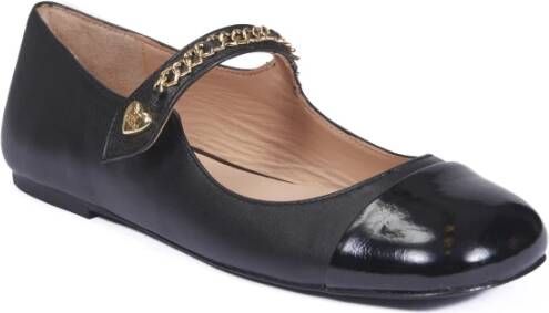 Love Moschino Zwarte Ballerina Schoenen met Strik Black Dames