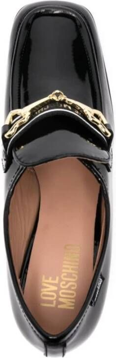 Love Moschino Zwarte Lakleren Hart Bedel Hakken Black Dames