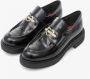 Love Moschino Zwarte Leren Loafers voor Vrouwen Black Dames - Thumbnail 3