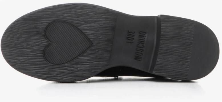 Love Moschino Zwarte Leren Loafers voor Vrouwen Black Dames